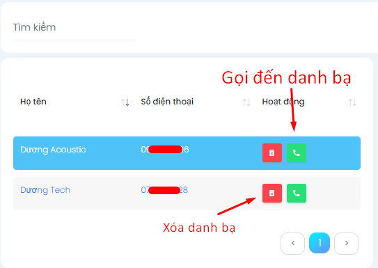 Giao diện phần mềm quản lý Tổng đài ảo Buss Call