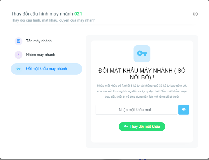 Giao diện phần mềm quản lý Tổng đài ảo Buss Call
